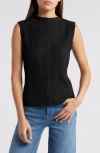 Rails Trea Sleeveless Plissé Top In Jet