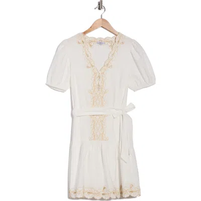Rails Tulip Short Sleeve Cotton A-line Dress In White