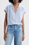Rails Tuscany Stripe Cap Sleeve Popover Top