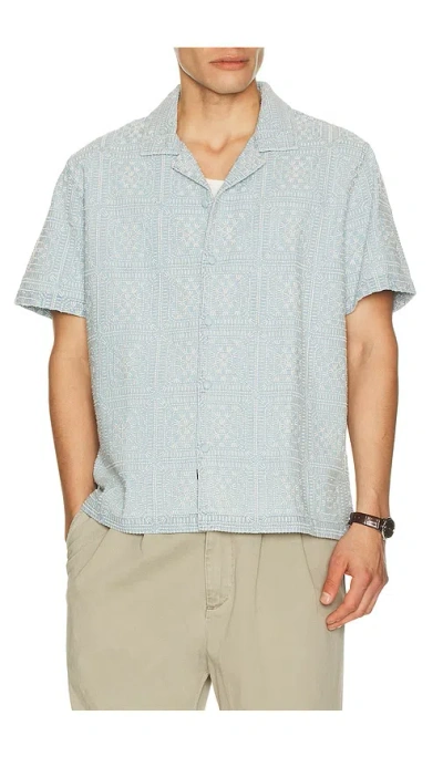 Rails Tyler Camp Collar Shirt In Blue