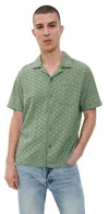 Rails Tyler Eyelet Camp Shirt In Green Dots