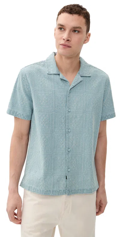 Rails Tyler Shirt Indigo Cream Squares In Blue