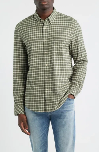 Rails Vance Check Cotton Blend Button-down Shirt In Green