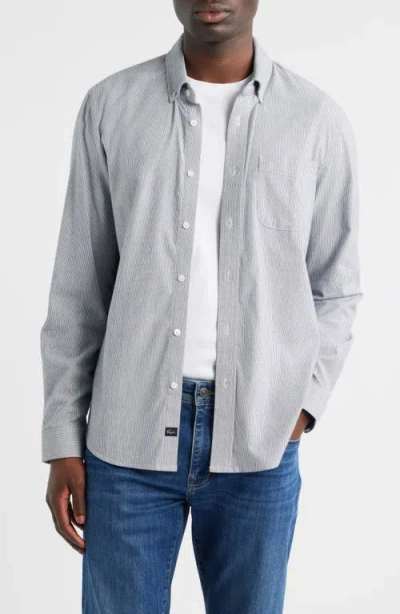Rails Vance Stripe Cotton Blend Button-down Shirt In Gray