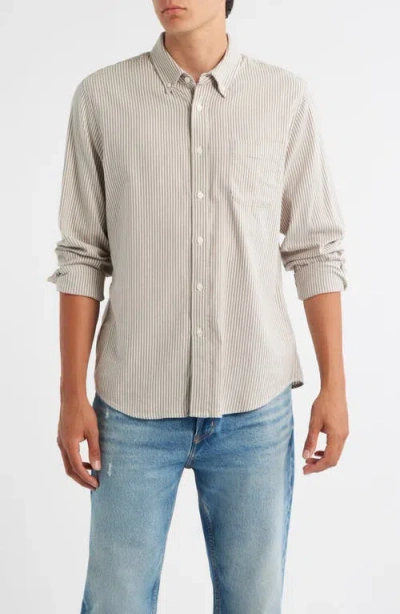 Rails Vance Stripe Cotton Blend Button-down Shirt In Neutral