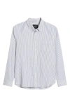 Rails Vance Stripe Cotton Blend Twill Button-up Shirt In Blue White Stripe