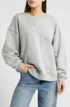 Rails Varsity Cheers Embroidered Cotton Graphic Sweatshirt In Champagne Embroidery
