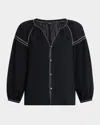 Rails Vasia Button-front Blouse In Black
