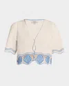 Rails Venice Embroidered Crop Top In Neutral