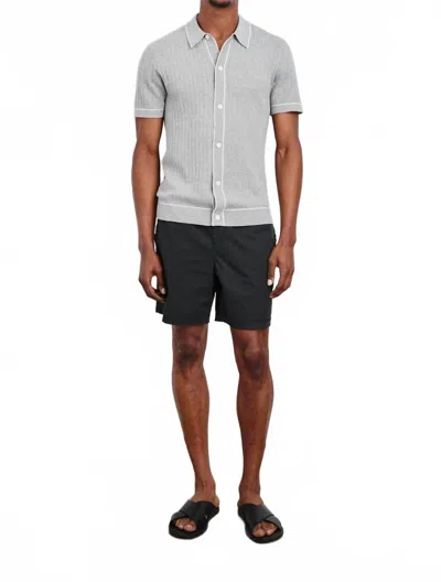 Rails Vernon Short Sleeve Button Down Shirt In Grey Melange In Blue