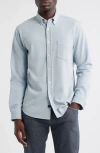 Rails Vincent Bird's Eye Knit Button-down Shirt In Blue
