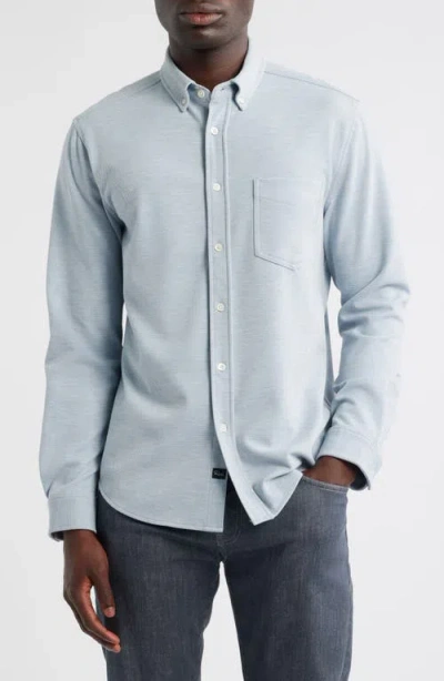 Rails Vincent Bird's Eye Knit Button-down Shirt In Blue