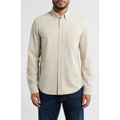 Rails Vincent Bird's Eye Knit Button-down Shirt In Cashew