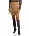 Rails Vista Fringe Detail Wool Blend Skirt In Camel