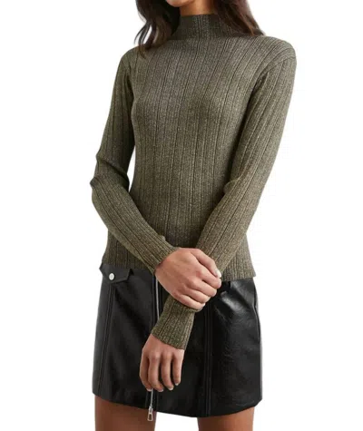 Rails Vivenne Lurex Mock Neck Sweater In Gold