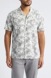 Rails Waimea Short Sleeve Linen Blend Camp Shirt In Gray
