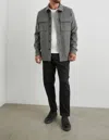 Rails Warner Button Front Shirt Jacket In Grey