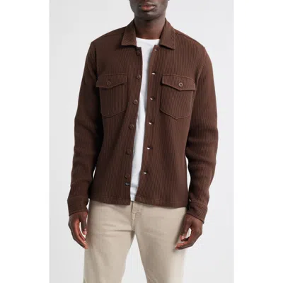 Rails Wells Waffle Knit Shirt Jacket In Brown