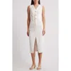Rails Westwood Sleeveless Denim Slim Midi Dress In Vintage Ecru
