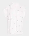 Rails Whitney Striped Palm Button-front Blouse In Pink Palm Stripe