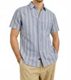 Rails Wilder Stripe Button Shirt In Chambray Butter In Multi