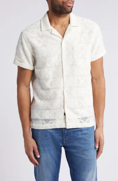 Rails Willemse Short Sleeve Lace Button-up Shirt In White Lace