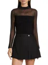 Rails Winona Sheer Mockneck Top In Black In Black