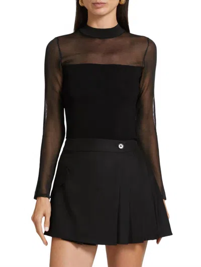 Rails Winona Sheer Mockneck Top In Black