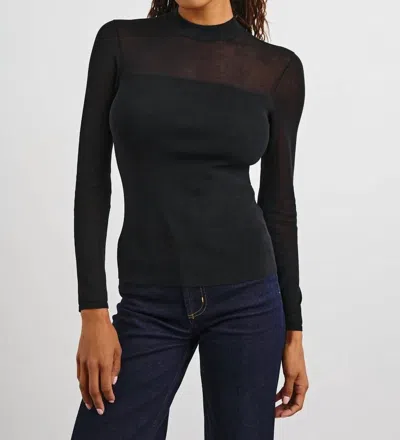 Rails Winona Ribbed Mock-neck Top In Black