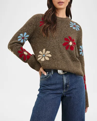 Rails Winter Floral Anise Sweater In Brown