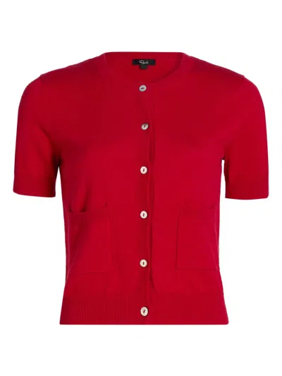 Rails Women's Aisley Short-sleeve Cotton-cashmere Cardigan In Red