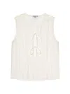 Rails Aja Pleat Sleeveless Top In White