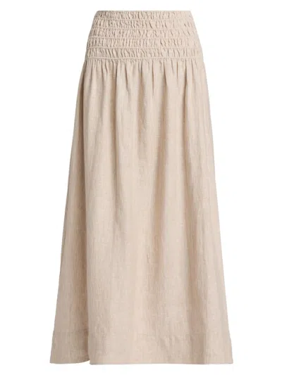 Rails Women's Alessa Linen A-line Midi-skirt In Brown