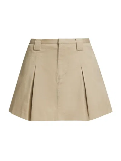 Rails Women's Alfie Cotton Gabardine Pleated Flared Miniskirt In Brown