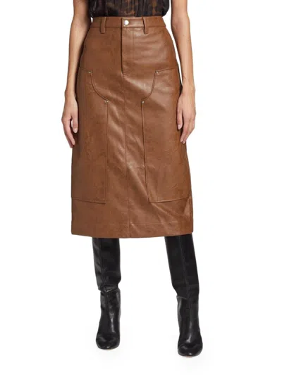 Rails Women's Amos Faux Leather Midi Skirt In Brown