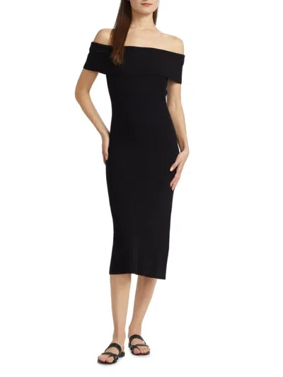 Rails Women's Anaya Off-the-shoulder Midi-dress In Black