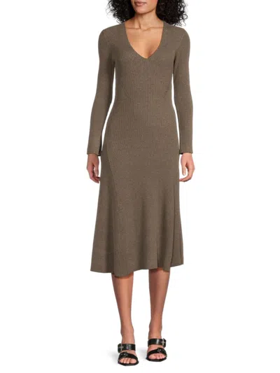 Rails Women's Arlette Ribbed Cotton-blend Midi-dress In Brown