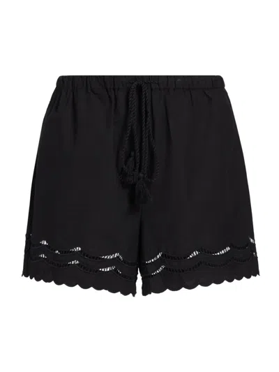 Rails Women's Armanda Scalloped Cotton Shorts In Black