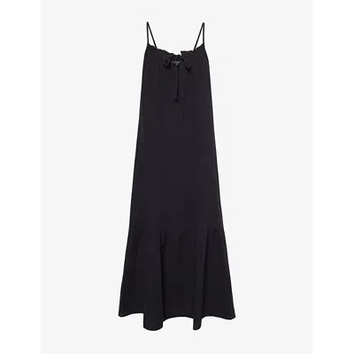 Rails Womens Black Gauze Marseille Relaxed-fit Cotton Midi Dress