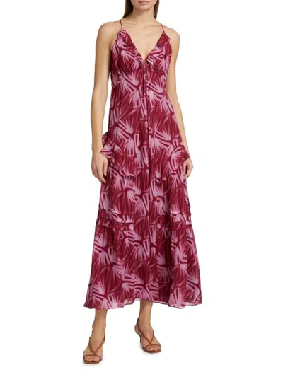 Rails Women's Boa Abstract Chiffon Midi-dress In Red