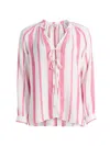 Rails Brielle Stripe Linen-blend Blouse In Pink