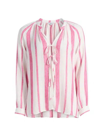 RAILS WOMEN'S BRIELLE STRIPED LINEN-BLEND TOP