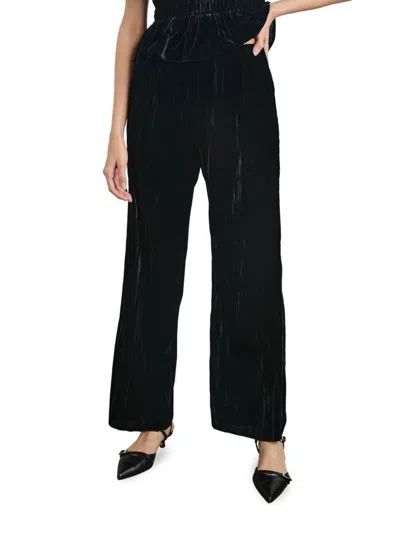 Rails Women's Brissa Crinkled Velvet Pants In Black