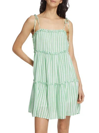 Rails Women's Caralyn Striped Linen Blend Mini Dress In Cayman Green