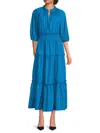 Rails Women's Caterine Solid Cotton-blend Poplin Tiered Maxi Dress