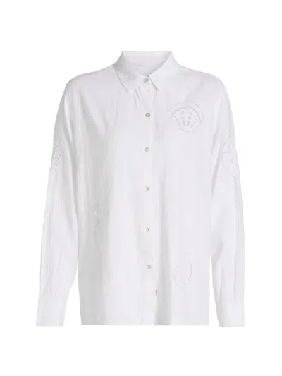 Rails Women's Charli Eyelet Embroidered Linen-blend Shirt In White