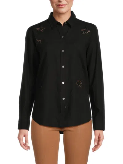 Rails Women's Charlie Star Button Up Shirt In Black