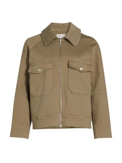 Rails Women's Cheyenne Cotton Trucker Jacket In Washed Olive