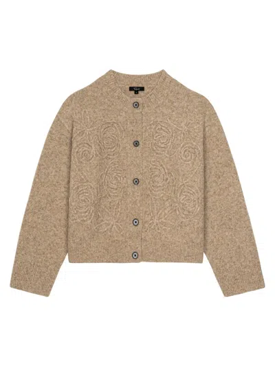 Rails Women's Coralee Corded Floral Cardigan In Sand