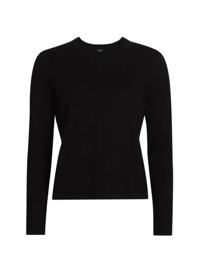 Rails Women's Cotton-cashmere Long-sleeve T-shirt In Black